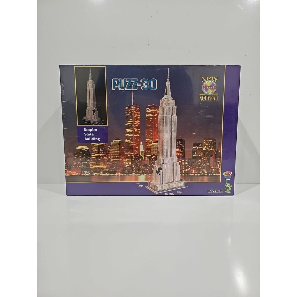Rare Wrebbit Puzz-3D Empire State Building Sealed 1995 / 902 Pcs.  MB Puzzle